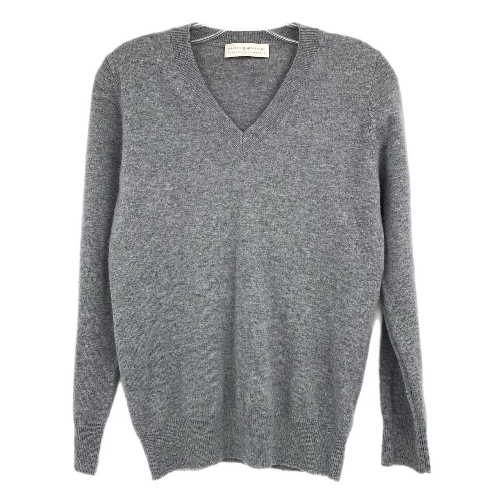 Maison Montaggut Gray Cashmere V-Neck Sweater | Women’s XS